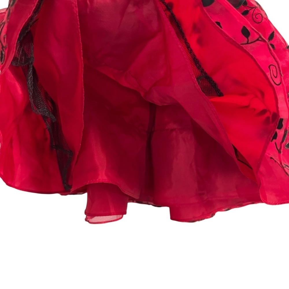 Rare Edition Red Christmas Dress Baby Girl 12M Short Sleeve Velvet Embellished - Picture 3 of 5